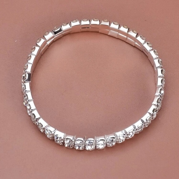 Glamorous Gold/Silver Rhinestone Bracelet - Picture 9 of 12